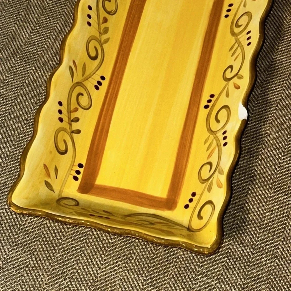 2 Italian Villa Pattern Rectangle Serving Dishes HomeTrends Yellow (2 matching) - Picture 10 of 16